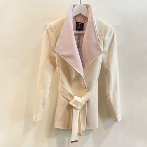 Ted Baker Elika Ecru Wool and Cashmere-Blend Coat Size 0